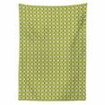 thumbnail image 2 of Geometrical Tablecloth, Contemporary Art Deco Circles in Digital Tones Symmetric Funky Design, Rectangle Satin Table Cover for Dining Room and Kitchen, 52" X 70", Apple Green White, by Ambesonne, 2 of 2