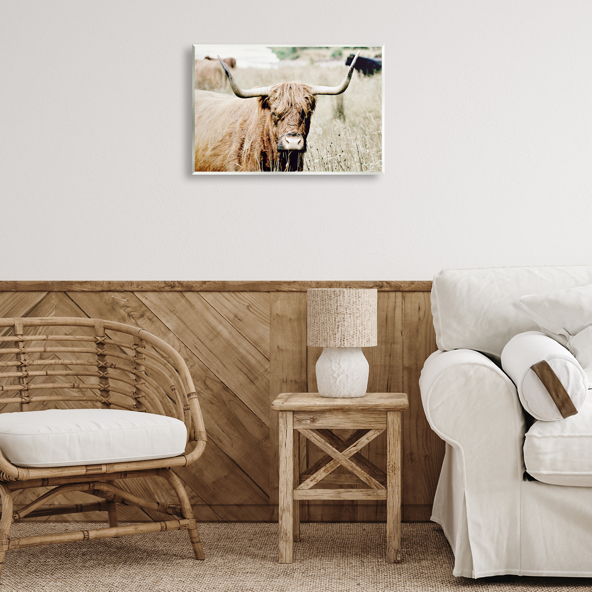 Stupell Industries Highland Cattle in Field Animals & Insects Photography Unframed Art Print Wall Art, 19 x 13