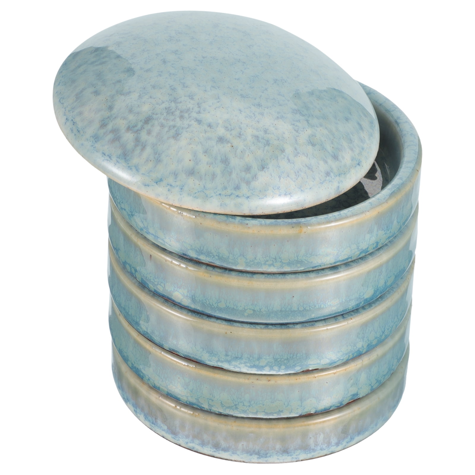 Operitacx Ceramic Set - Porcelain Mixing Trays for Watercolor, Gouache, Acrylic Paints, Round Color Display Plates