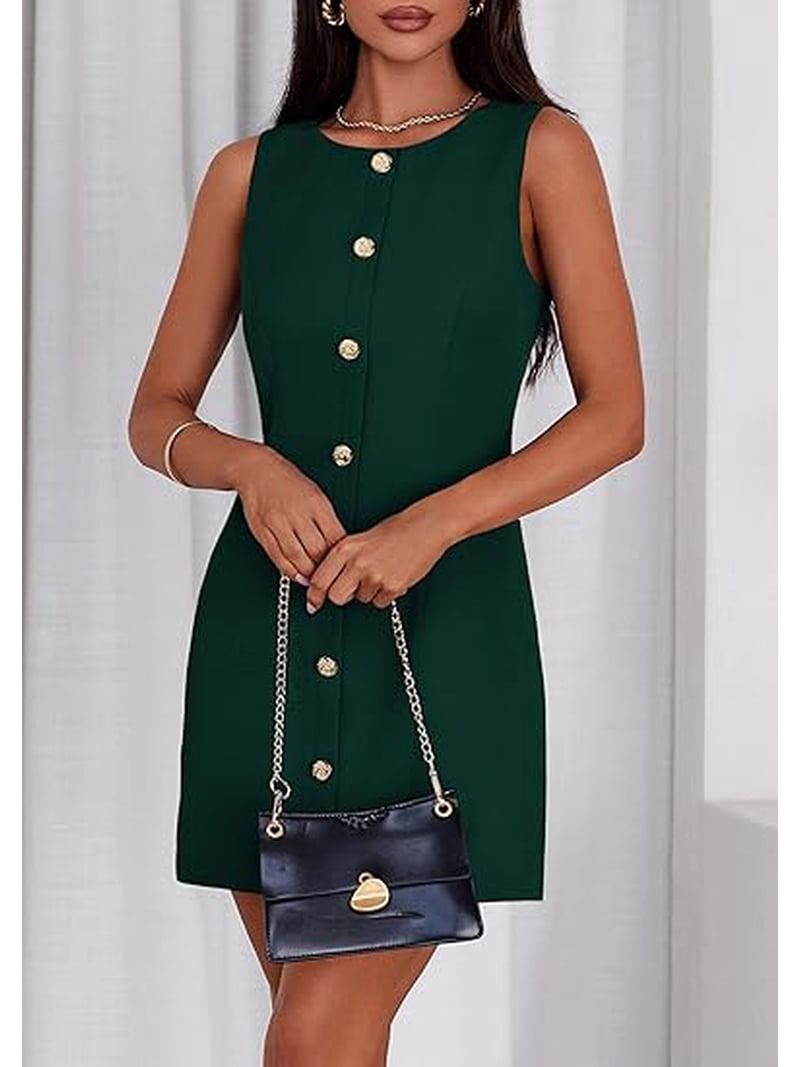 short work dresses Dasayo Blue for Women Knee Length Sleeve Formal Dresses Solid V Neck Office Dresses Hip 102cm/40.1 inch Prettygarden Work Dresses for Women