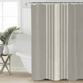thumbnail image 2 of 72x78 Inch Shower Curtain Beige Striped Bathroom Decor Waterproof Fabric Bathtub Bath Curtains Decorative Grey Geometric Minimalist Modern Artwork Extra Long Shower Curtain Set with Hooks, 2 of 6
