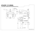 thumbnail image 2 of Kingston Brass KS4261NML Robinet de Lavabo 4 Po. avec Poignée en Métal Pop-Up, Chrome, 2 of 2