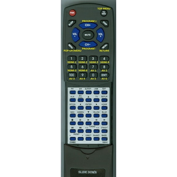 Replacement Remote for Yamaha ZQ566800, RAV546, RXV479, RX-V479, RXV579, RX-V579, RXA550, RX-A550