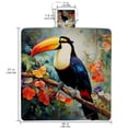 thumbnail image 2 of Toucan Canvas Picnic Mat Waterproof Beach Blanket Sandproof Outdoor Camping Rug Foldable Compact Lightweight Portable Mat for Travel Hiking Park Grass 60"x80", 2 of 6