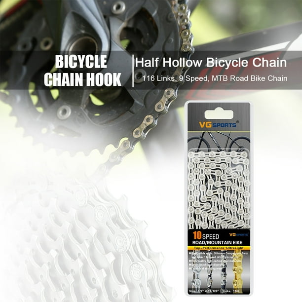 HonHaione VG Sports Steel Bicycle Chain 116L 9 Speed Mountain Road