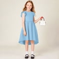 thumbnail image 4 of Edvintorg Dresses for Girls Summer Fashion Flying Sleeve High Low formal Dresses for Wedding Party 5-14 Years Teenage Girls' Clothing, 4 of 7