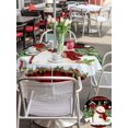 thumbnail image 4 of Outdoor Tablecloth with Umbrella Hole and Zipper, Black Red Snowman Christmas Round Table Cloth 60 Inch Waterproof Tablecloth, Xmas Tree Snowflake Winter Picnic Table Cover for Patio Camping, 4 of 7