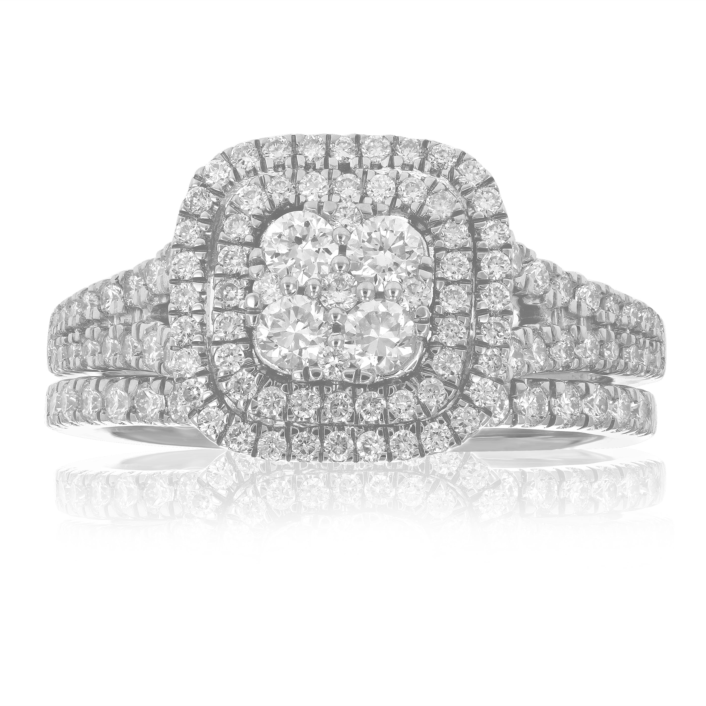 1 cttw Wedding Engagement Ring Bridal Set, Round Lab Grown Diamond Ring