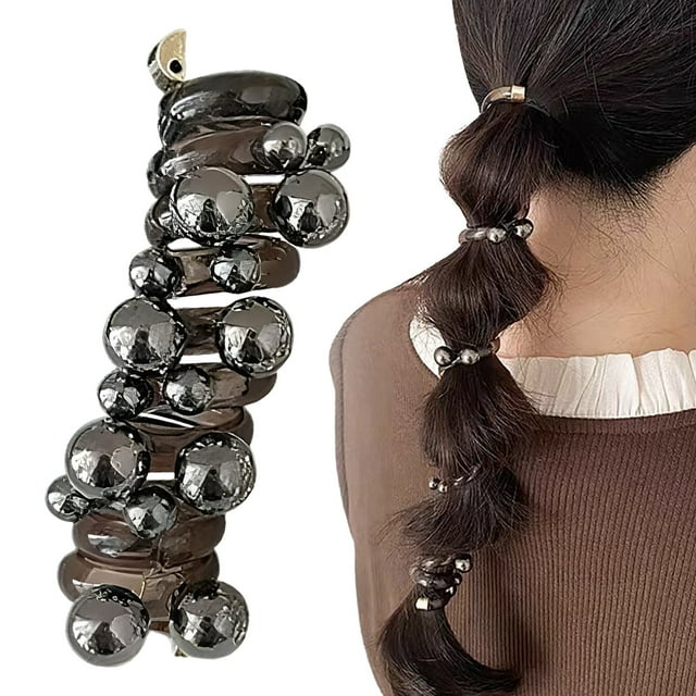 Fil de Mode pour Femmes Fil de Cheveux Perle Fil de Téléphone Élastique Cheveux B et S Sans Dommage Chouchous pour Queue de Cheval pour Femmes Filles et Tous Types de Cheveux
