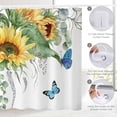 thumbnail image 2 of Sunflower Shower Curtain Butterfly Fabric Shower Curtain for Bathroom, Waterproof Bath Curtain with Hooks, Quick-Drying, Weighted Hem, Machine Washable 72" W x 72" L, 2 of 6