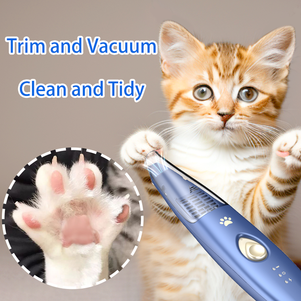 LEMULEGU Vacuum Pet Hair Trimmer, Blue photo 4