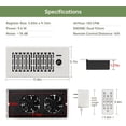 thumbnail image 5 of Register Booster Fan Fits 4' x 10' Register Holes, Smart Control Heating Cooling AC Vent Fan, 10-Speed Quiet Register Vent Booster Fans with Thermostat Control & Remote Control, 5 of 6