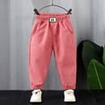 thumbnail image 2 of Bjutir Boy Pants Toddler Corduroy Cargo Sweatsolid Elastic Waist Casual Long Trousers Kids Trousers,Light Pink,2-3 Years, 2 of 3