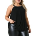 thumbnail image 2 of DARING DIVA Women's Plus Sparkling Flowy Cami Shirt Blouse 1X Black, 2 of 5