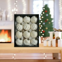 80mm / 3.15" Antique Christmas Balls Set of 12 – Vintage Style Decorative Ornaments for Christmas Tree, Shatterproof Hanging Baubles with Carved Patterns for Holiday Party and Home Décor