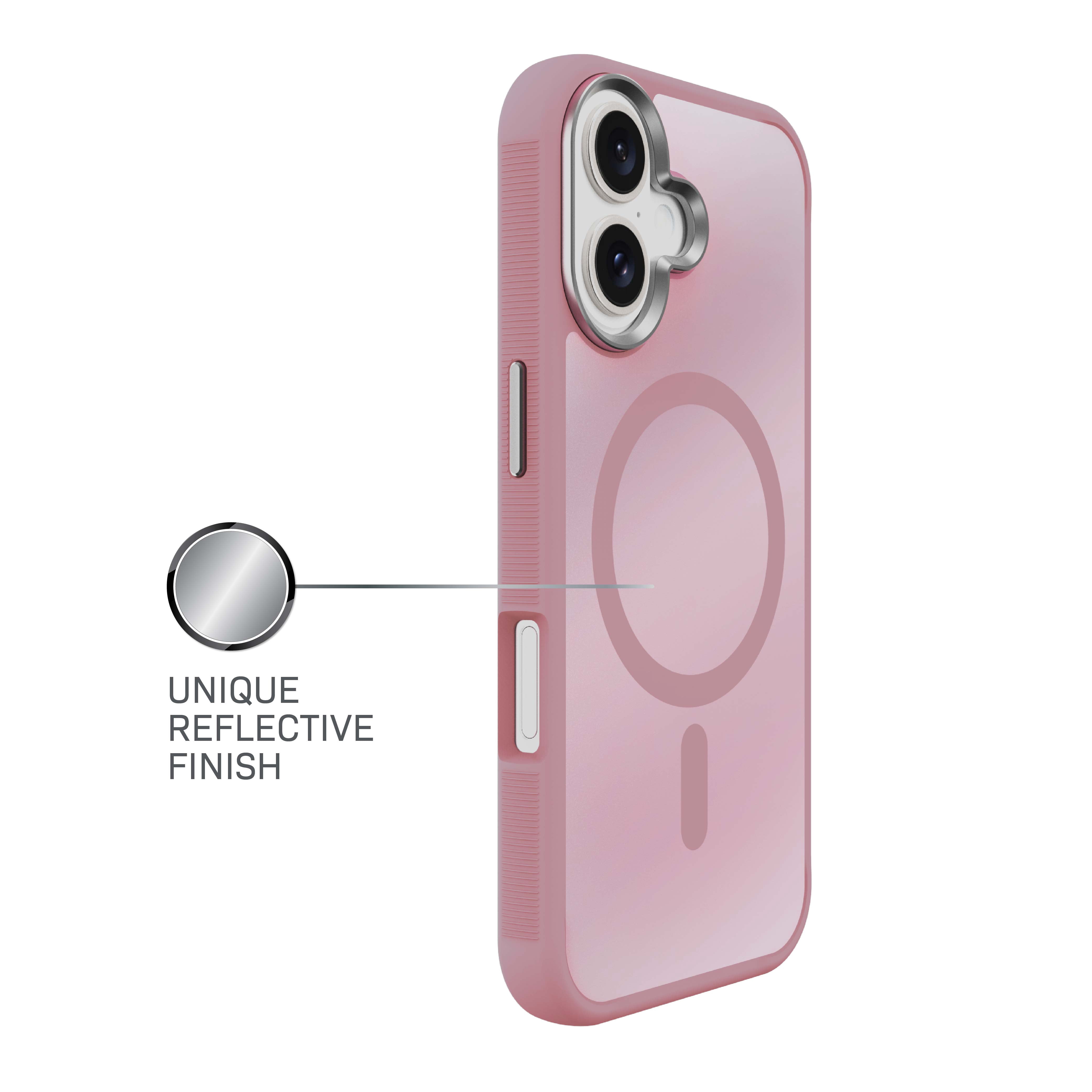 Body Glove Reflector Phone Case for iPhone 17, MagSafe Compatible - Metallic Rose Gold