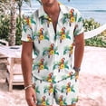 thumbnail image 2 of Conjunto de ropa de playa hawaiana para hombre Conjunto de 2 piezas de camisa bohemia de verano y pantalones cortos Pompotops  oipoqjl51271, 2 of 9