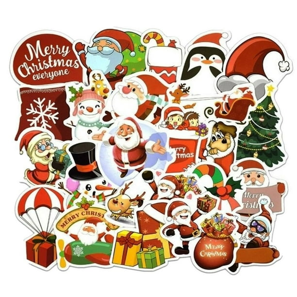 Christmas Holiday Themed Set of 25 Assorted Stickers Decal Set