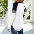 thumbnail image 5 of SHIBEVER Womens Tops Long Sleeve T shirts Casual Fall Clothing Fashion Crew Neck Striped Shirt Tunic Tops Color Block Top Blouses White XXL, 5 of 10