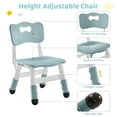 thumbnail image 2 of DOREROOM 4 in 1 Kids Table and 2 Chairs Set with Storage, Toddler Table and Chair Set for Kids Ages 3-10, Graffiti & Building Blocks Double-Sided Tabletop (Grayish Blue, 2 Chairs), 2 of 8