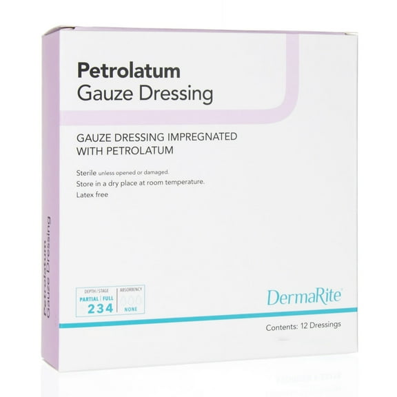 DermaRite Petrolatum Impregnated Dressing 1 x 8" Strip Gauze 23180 50 Ct