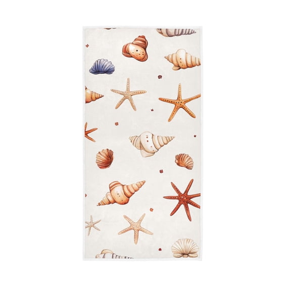 Beach Seashell Face Towel Absorbent Hand Towels Bath Sport Gym