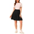 thumbnail image 5 of INSPIRE CHIC Women's Suspender Skirt Detachable Strap A-Line Lantern Skirt L Black, 5 of 7