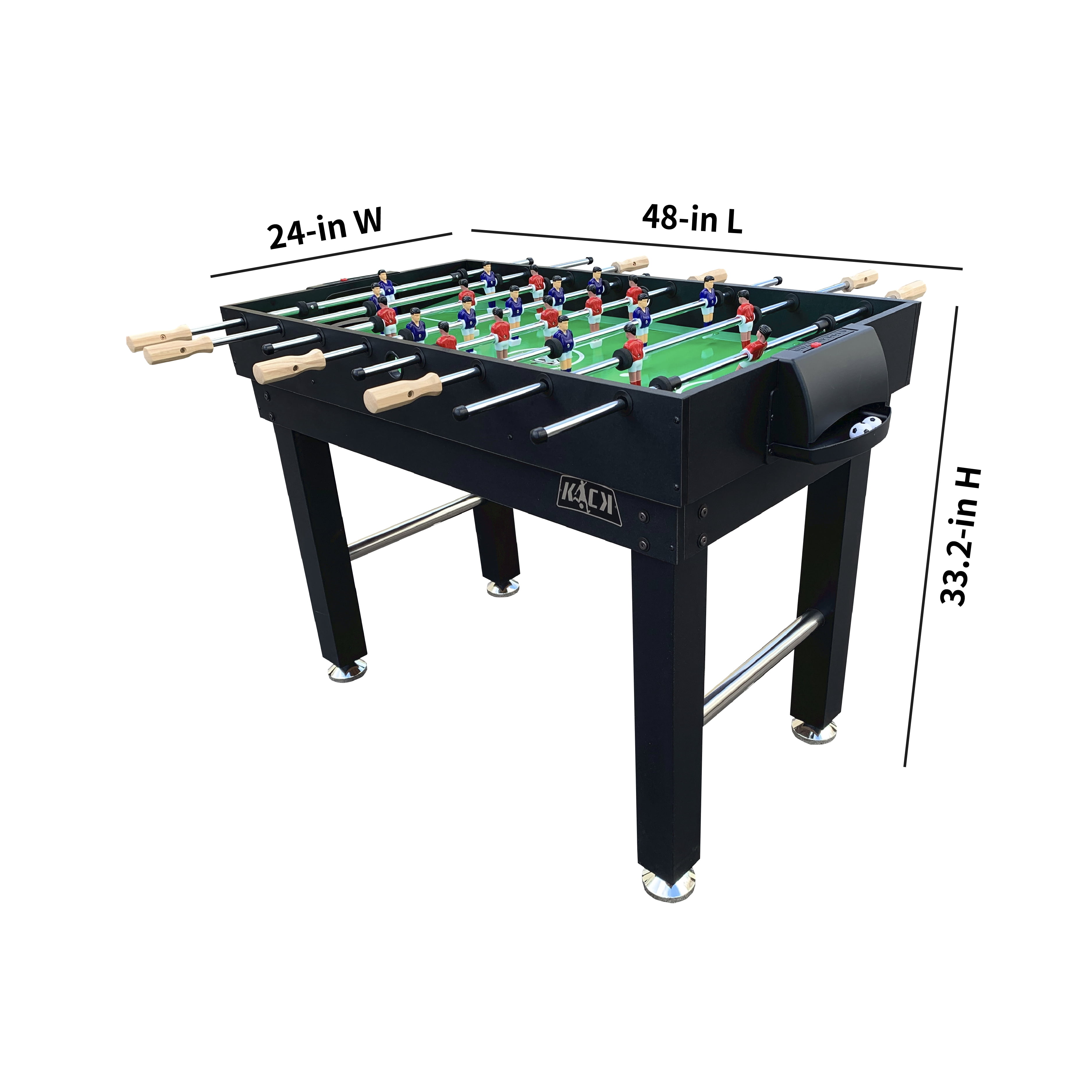 KICK Hexad 48″ 6-in-1 Multi Game Table (Black) - Combo Game Table Set - Billiards, Foosball, Glide Hockey, Table Tennis, Mini-Shuffleboard, and Mini-Bowling for Home, Game Room, Friends and Family!