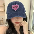 thumbnail image 3 of Retro Heart Splicing Baseball Hat Retro Extended Brim Adjustable Washed Sun Hat Couple Student Cute Sunscreen Hat Streetwear, 3 of 10