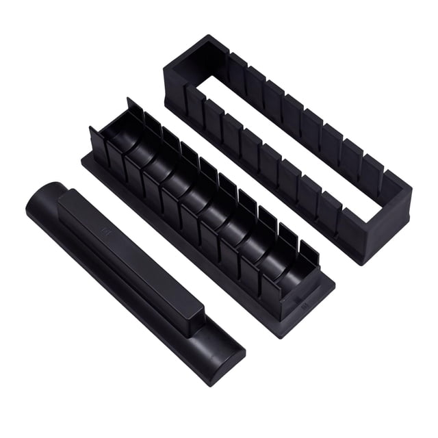 Utensilio para hacer sushi, fácil usar, para el hogar, la cocina, restaurantes, camping y fiestas. 3 piezas negras