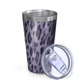 thumbnail image 2 of 16oz Tumblers Leopard Pattern Purple Stainless Steel Vacuum Insulated Double Wall Travel Tumbler Cups Mug with Lid and Straw,Cleaning Brush for Coffee,Tea, 2 of 4
