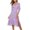 Purple, variant on Summer Dresses 2023 Fashion Women Summer Casual Print Dress V-Neck Short Sleeve Loose Dress Date Night Dress on Clearance