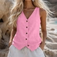 thumbnail image 2 of Aboser Summer Vest Tops for Women Classic Sleeveless Shirts Dressy Casual Botton Down Vests Cotton Linen V Neck Blouse Workwear, 2 of 7