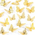 thumbnail image 1 of Rindion con decoración de mariposas, 84 unidades, dorado en 3D, de 3 a 5 cm, para fiestas, 1 of 7