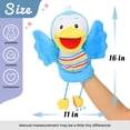 thumbnail image 2 of Hopearl Blue Bird Hand Puppet Plush Animal Toys with Open Movable Mouth Interactive Storytelling Teaching Puppet Theater Gift for Kids Boys Girls, 2 of 5