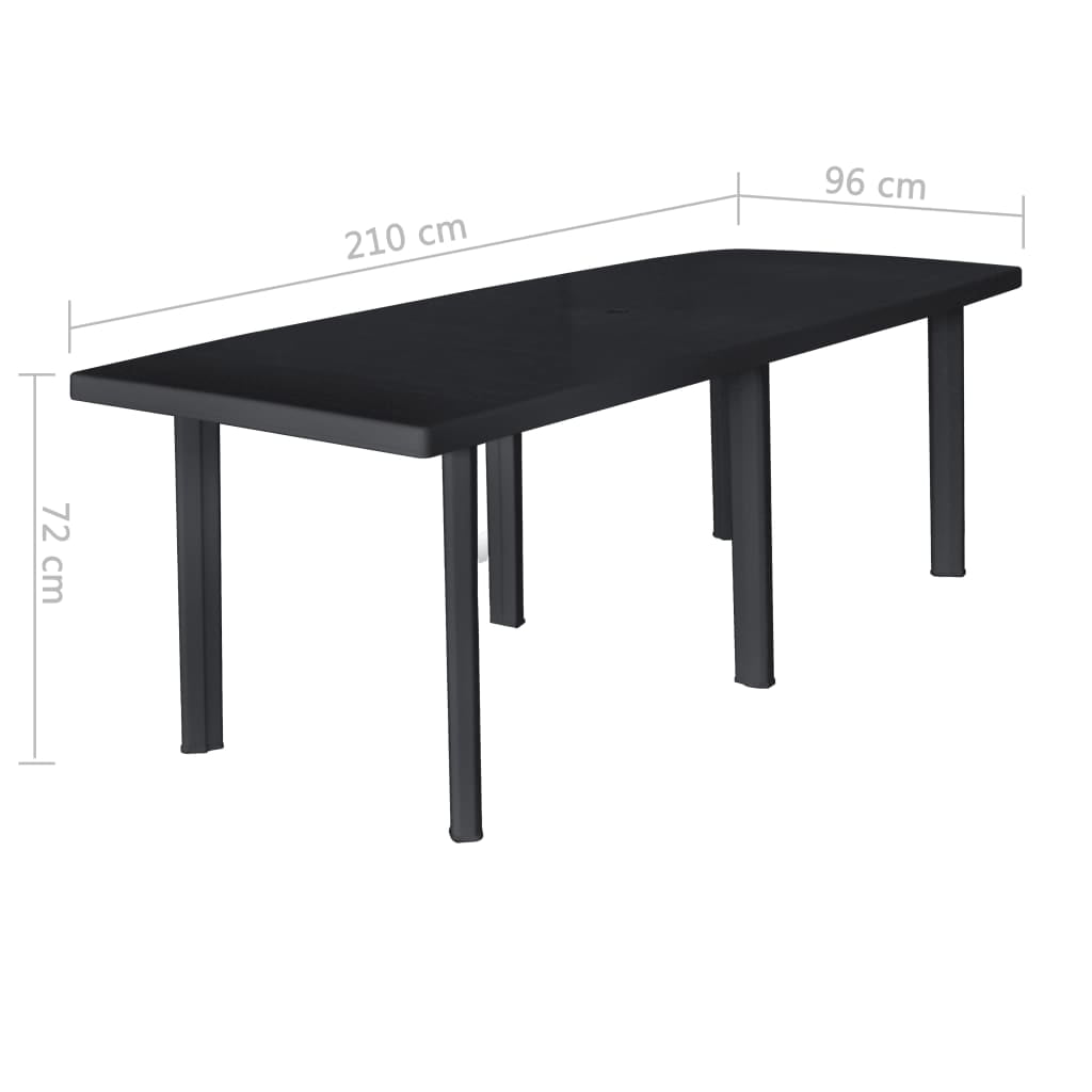 Lowestbest 85" Garden Table, Outdoor Dining Table Camping Table Anthracite, Plastic Lowestbest 85" Garden Table, Outdoor Dining Table Camping Table Anthracite, Plastic