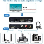 HDMI eARC ARC Audio Converter,24bit/192KHz Audio Sampling Rate,ARC Audio Return, HD 5.1 and HD 7.1 Channels,RCA 3.5mm Audio Converter,Supports eARC & ARC inputs