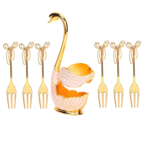 Swan Tableware Sets With Holder For Coffee Fruit Dessert Exquisite Decoration