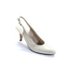 Pre-owned|Salvatore Ferragamo Womens Rounded Toe Beige Leather Slingbacks Pumps Size 8AAA+