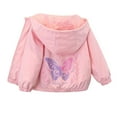 thumbnail image 3 of oqasdz Girls Jackets Spring Fall Long Sleeve Butterfly Prints Thin Fashion Coats Baby Toddler Hooded Coat Comfortable Top Jacket Outwear Size 2 Y-3 Y, 3 of 6