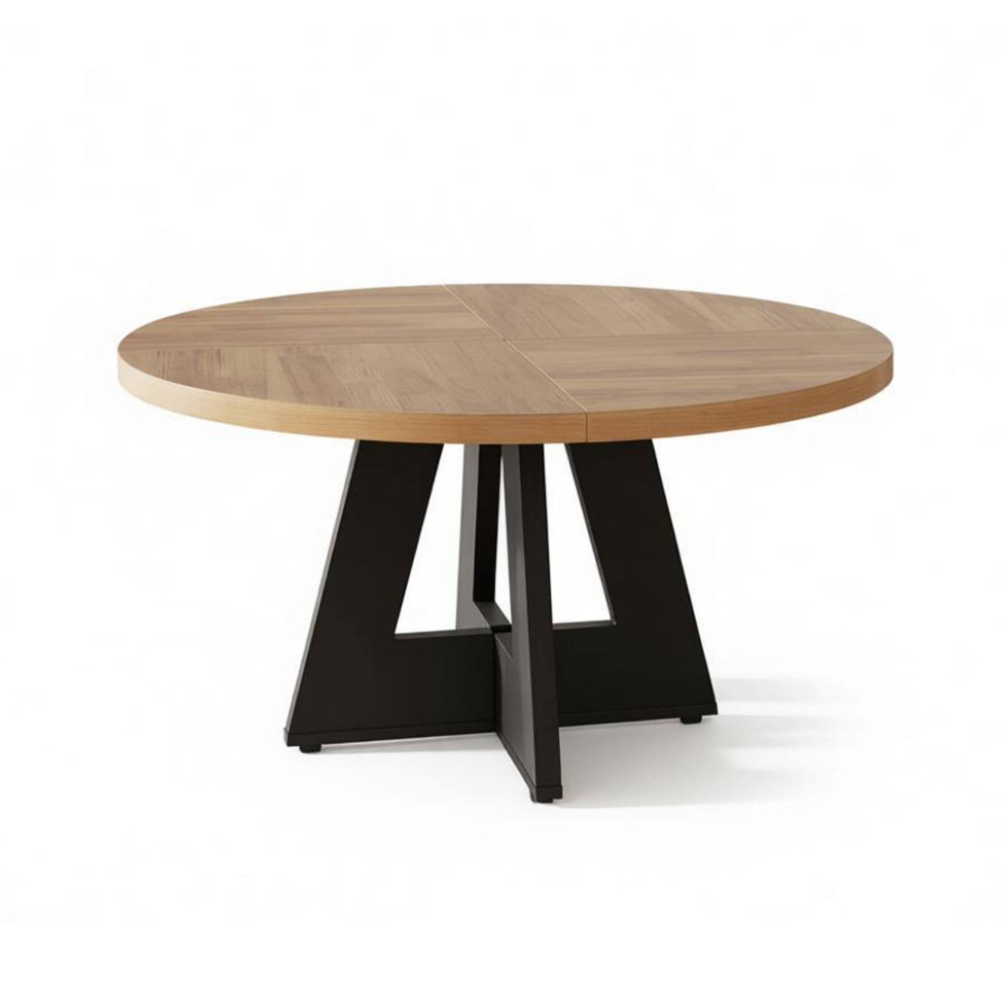 Farmhouse Round Dining Table, 47-Inch Tabletop, Seats 4, Rustic Brown