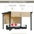 thumbnail image 3 of Outsunny 12' x 10' Outdoor Retractable Pergola Canopy with Sun Shade Unique Design Canopy Patio Metal Shelter for Garden Porch Beach, Beige, 3 of 9
