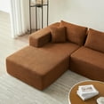 thumbnail image 4 of YOUDAO Modern 104'' Modular Sectional Couch, Comfy Lambswool Fabric  L-Shape Sofa with Chaise Lounge, Modern Corner Sofa 5 Seater Sectional Sofa Couch For Living Room, Bedroom, Apartment, Orange, 4 of 9