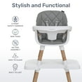 thumbnail image 3 of Dream On Me Luna 4-in-1 Convertible Baby High Chair in Cool Gray, Transforms into Booster, Toddler Seat & Table Set, Adjustable and Removable Tray Portable High Chair, 3 of 15