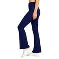 thumbnail image 5 of ClodeEU Women's High Waisted Stretchy Flare Leg Yoga Pants, Casual Solid Color Trousers with Pockets Navy,Women's Plus XXL, 5 of 8