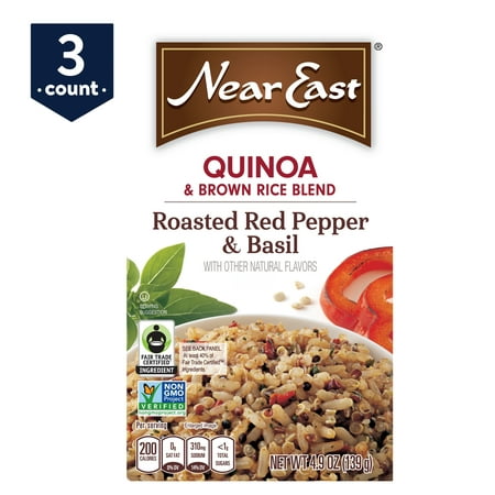 (2 Pack) Near East Quinoa & Brown Rice, Roasted Red Pepper & Basil, 4.9