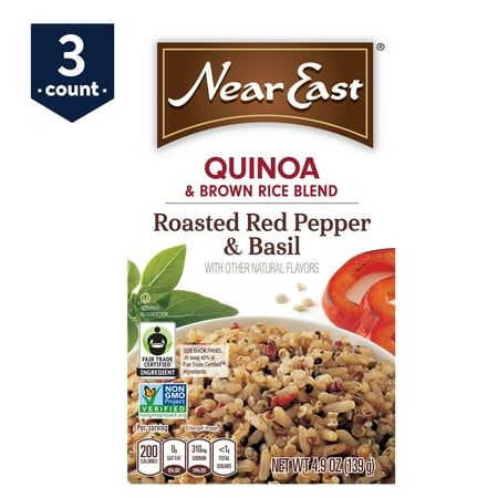 - (2 Pack) Near East Quinoa & Brown Rice, Roasted Red Pepper & Basil, 4.9 oz