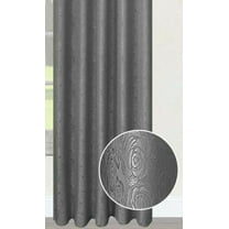 One Angelina Damask Curtain Panel, 54" Wide x 84" Long, Gray