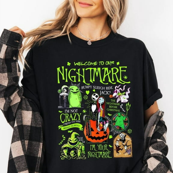 Welcome to Our Nightmare Shirt, Spooky Couple Halloween Sweatshirt, Nightmare Before Christmas Jack Sally Graphic Tee Fall