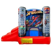 Marvel Spider-Man Outdoor Bounce House with Slide, Plus Heavy Duty Air Blower with GFCI for Kids Ages 3-8 Years